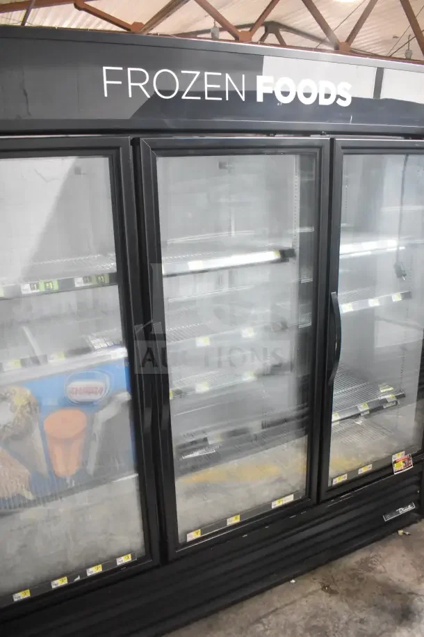 2018 True GDM-72F-HC 3-door reach-in freezer merchandiser, tested, working, 115/208-230V, great condition.