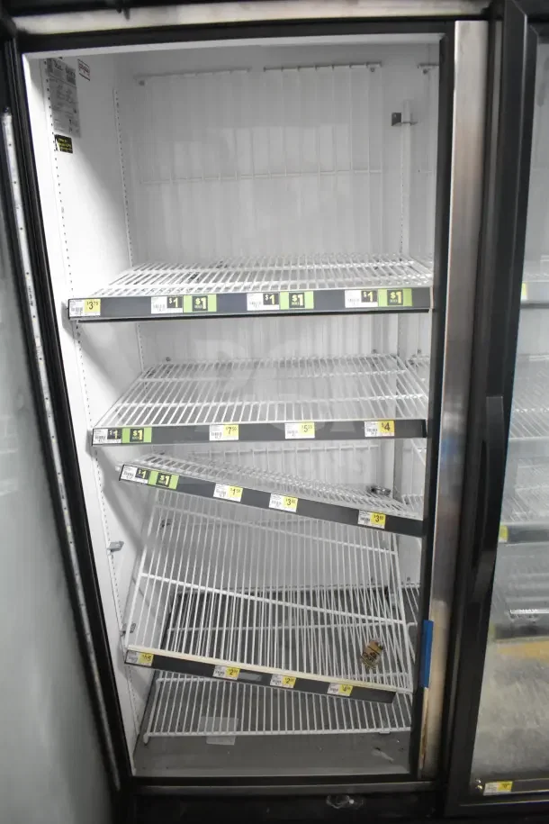 2018 True GDM-72F-HC commercial 3-door freezer, white interior, adjustable wire shelves, tested and working condition.