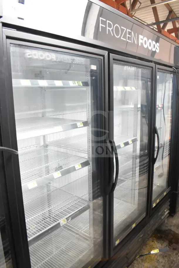 2018 True GDM-72F-HC commercial 3-door freezer merchandiser, tested, working, 115/208-230V, 1 phase, excellent condition.