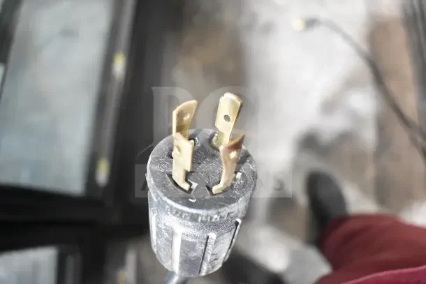 Close-up of a power plug for a 2018 True GDM-72F-HC 3 Door Commercial Freezer, 115/208-230 Volts, tested and working.