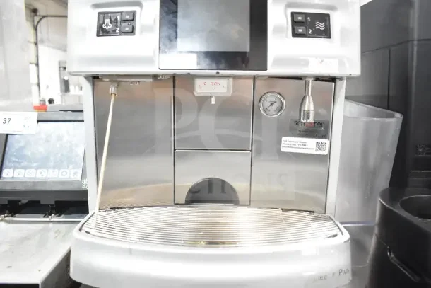 Schaerer SCA1 Coffee Art espresso machine, dual hoppers, stainless steel, commercial use, 208-240V, 1 Phase, good condition.