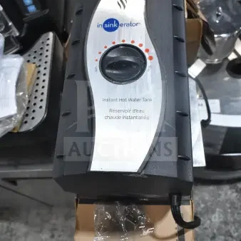 IN ORIGINAL BOX! Insinkerator HWT Instant Hot Water Tank, stainless panel, visible dial, excellent condition.