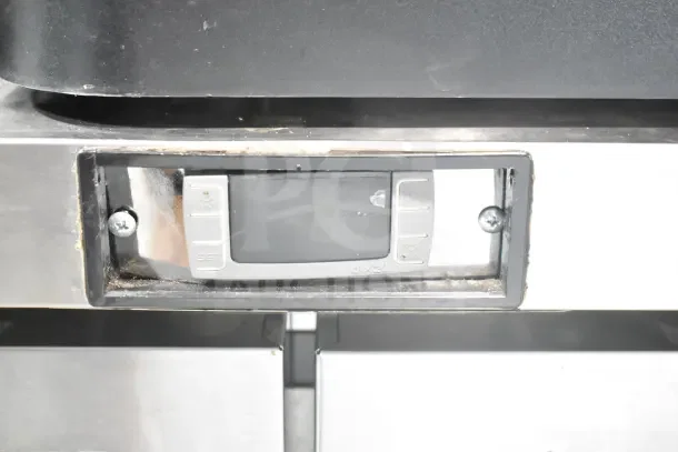 Atosa Commercial 2 Door Undercounter Cooler, digital control panel, 115V, 1 Phase, visible wear.
