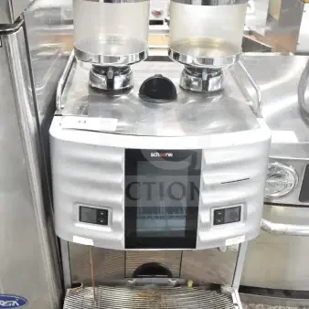 Schaerer SCA1 Coffee Art Espresso Machine, commercial countertop model with 2 hoppers, touchscreen, used condition.