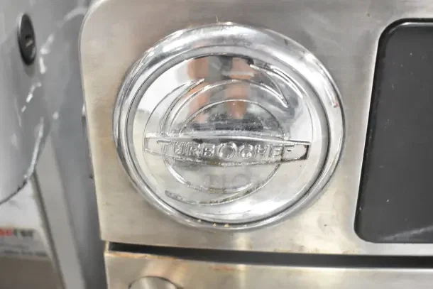 Turbochef Encore 2 Commercial Rapid Cook Oven, showing branded control knob, 208/240V, 1 Phase, stainless steel exterior.