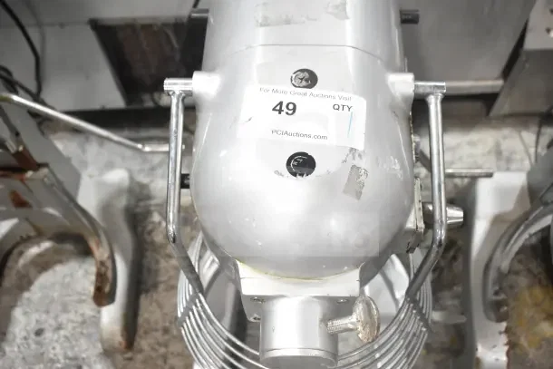 M20A Commercial Countertop Dough Mixer, 20L, bowl guard, 110V, 1 Phase. Visible wear on the surface, labeled "49 QTY" from auction.