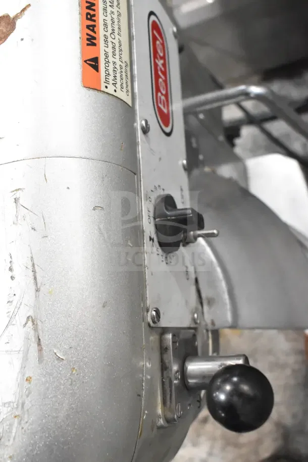 Berkel PM-2B 20 Quart Dough Mixer, silver finish, control knob visible, minor wear, Berkel label, 110V, 1 Phase.