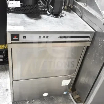 Fagor DJ AD-64 CW commercial undercounter dishwasher, stainless steel, 230 volts, 1 phase. Clean condition, visible control panel.