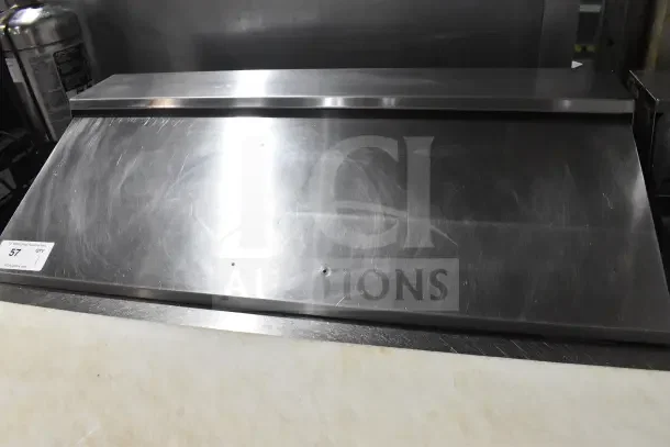 2018 Atosa MSF8304GR sandwich salad prep table with stainless steel top, commercial casters, 115 volts, 1 phase; gently used.