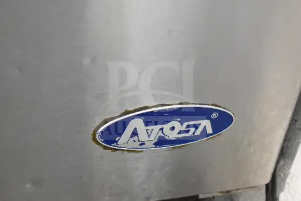 2018 Atosa MSF8304GR prep table, commercial use, visible Atosa logo, stainless steel, 115 Volts, 1 Phase.