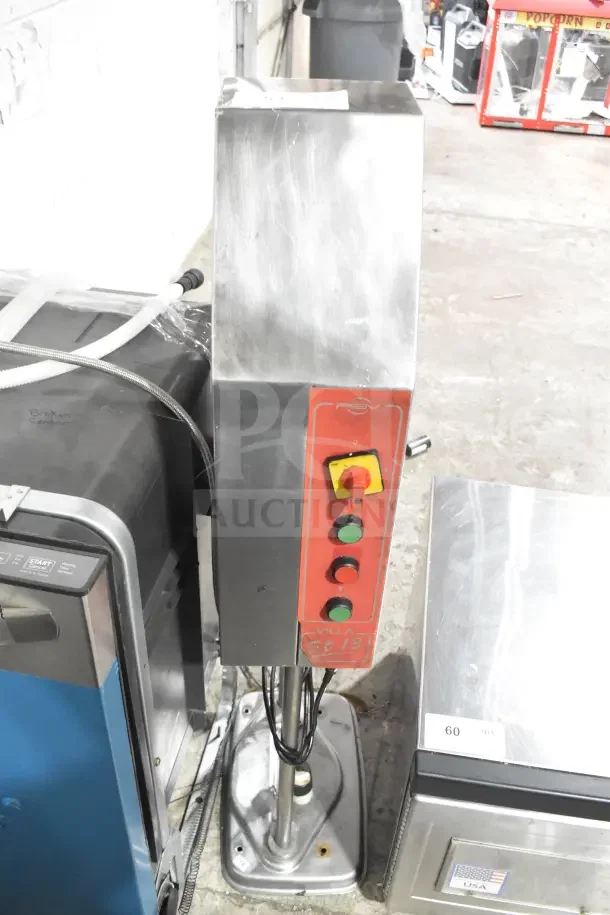 PSV Groupe ST13 Automatic Filling Machine with control panel, 220V, 1 Phase. Stainless steel construction. Visible wear.