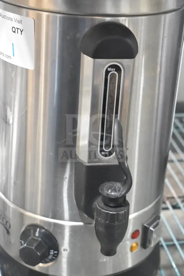 Brand new Avantco 177WB8L 2.1-gallon water boiler, 120V, 1 phase, scratch and dent, 54-cup capacity, visible spout and controls.