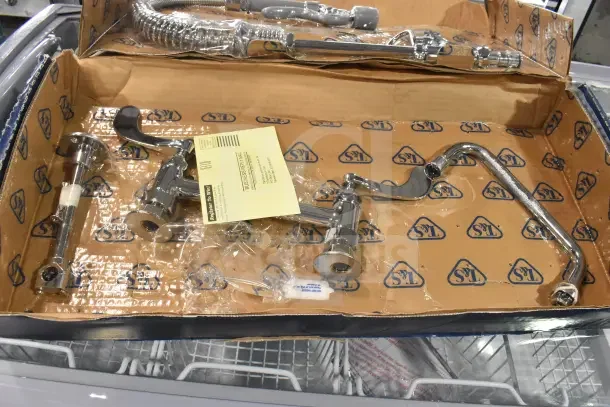 BRAND NEW T&S MPY-8DLN-08 pre-rinse faucet, deck mounted, 24.5" high, 8" centers, low flow spray valve, 24" hose.