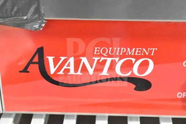 Avantco 177PG200S Commercial Panini Grill, grooved top, smooth bottom, 13 3/8"x8 3/4" surface, timer, 120V, new condition.