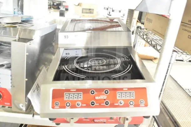 Brand new Avantco 177IC35SU double countertop step-up induction range, scratch and dent, 208-240 volts, 1 phase.