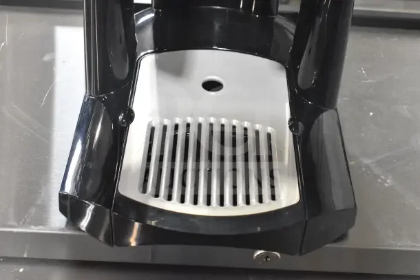 BRAND NEW SCRATCH AND DENT! Fetco A150 Single Black and Stainless Steel Satellite Coffee Server Stand, sturdy build.