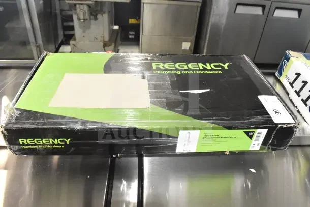 BRAND NEW SCRATCH AND DENT! Regency 600PRW8X wall-mounted pre-rinse faucet box, 8" centers, 44" hose, 1.15 GPM.
