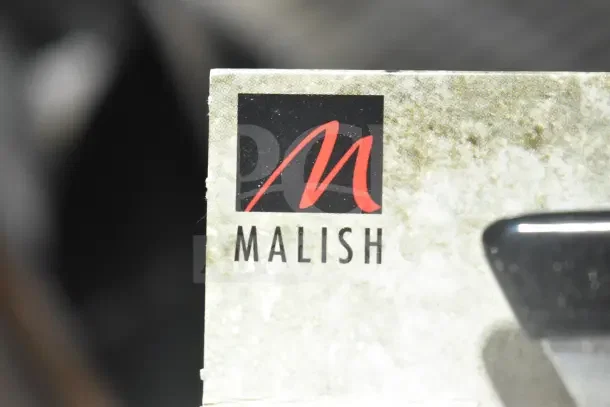 Brand logo of Malish on packaging for the UGB Ultimate Grill Brush, indicating brand authenticity.