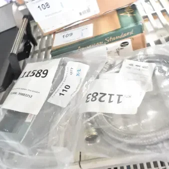 Brand new stainless steel Hobart Flex Hose 945293408 and Perfect Fry Damper 39883252 with packaging, tags visible.