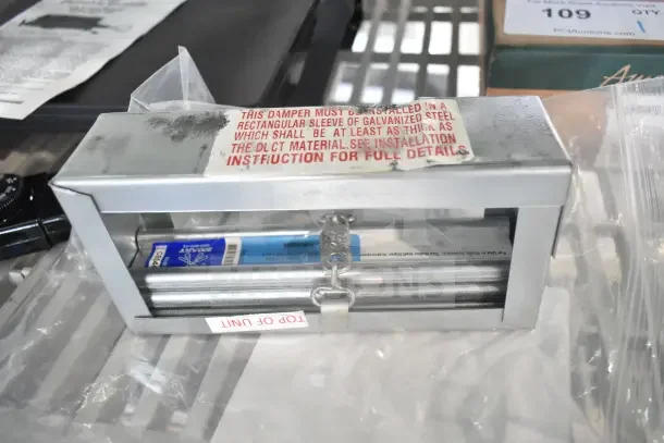 2 brand new items: Hobart 945293408 stainless steel flex hose, Perfect Fry 39883252 damper fire actuator. Tags indicate installation details.