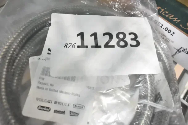 Brand new Hobart 00-293408 stainless steel flex hose and Perfect Fry 83252 damper, fire actuator in packaging.