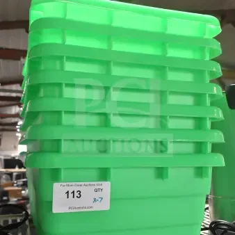 7 new Choice 407ls25158gr green meat lugs, 25"x15"x8", with minor scratches. Auction lot x7.