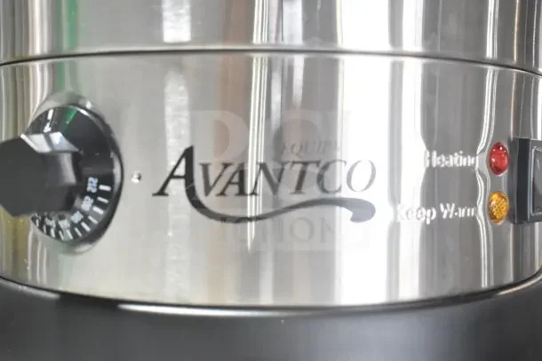 Brand new Avantco WB29L 7.6-gallon water boiler, scratch and dent, 120V, 1 phase, temp dial, heating indicators.