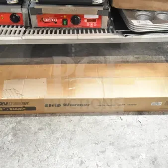 Brand new ServIt 42" strip warmer in box, model 423SW42THA, single toggle control, 120V, 1 phase, scratch and dent condition.