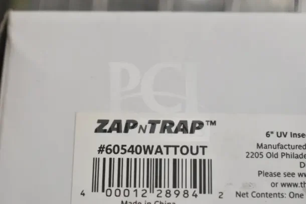 Zap N Trap UV Insect Zapper Bulb, 40W, model #60540WATTOUT, new condition, label showing item details and barcode.