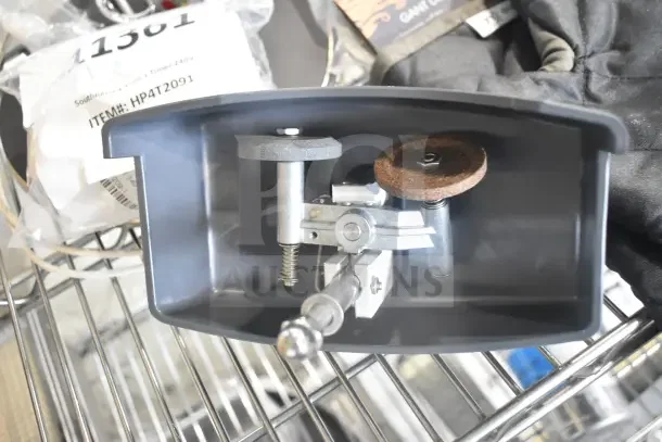 Hobart 00-479348 Sharpener Assy, new condition, shown in packaging with label "HP4T2091" and components visible.