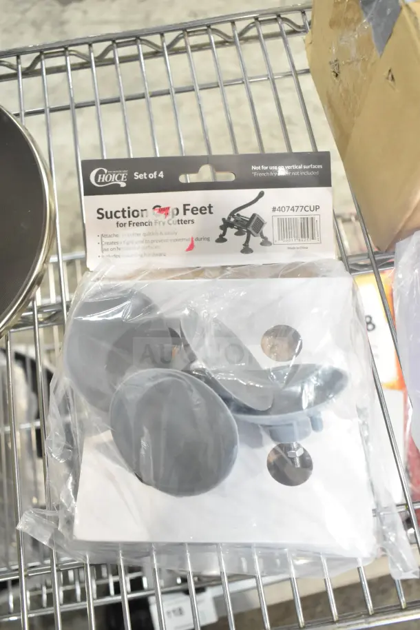 Set of 4 Choice Suction Cup Feet for French Fry Cutters, new in packaging. Model #407477CUP.