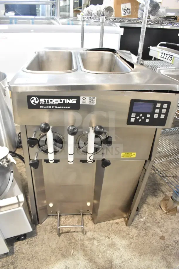 2024 Stoelting F131-38I2 soft serve machine, 2 flavors with twist. Stainless steel, countertop model. 208-240V, 1 phase.