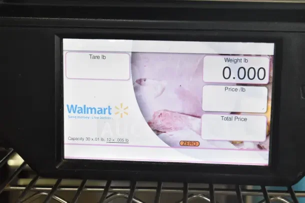2017 Hobart HTi-7LH26 commercial countertop food portioning scale, display showing tare and weight metrics, tested working.