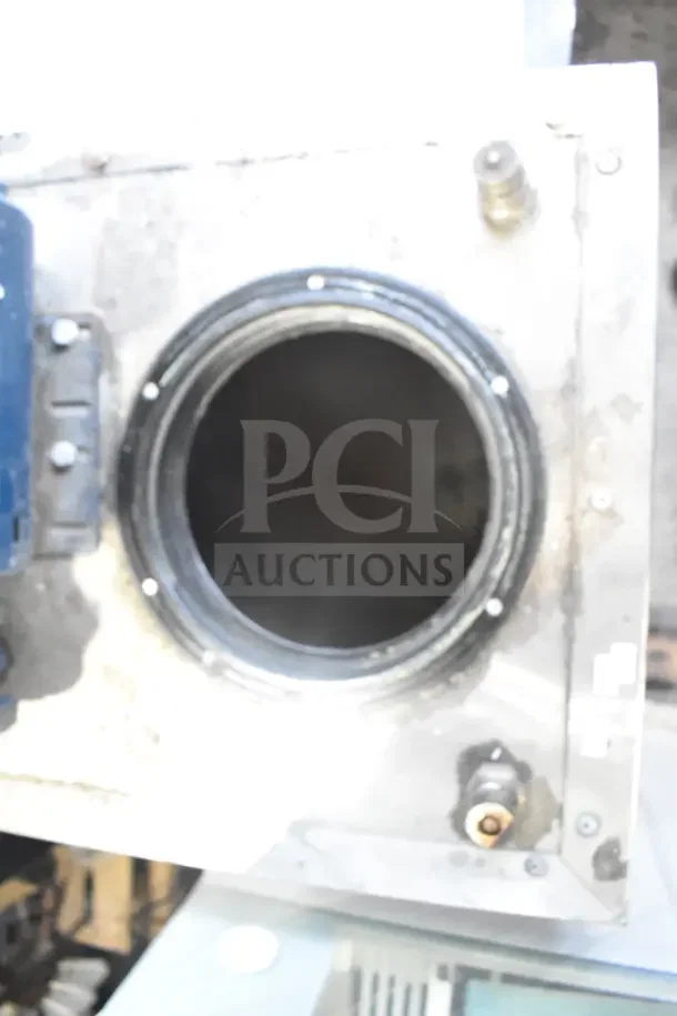 Frontline Commercial Oil Filtration System on casters, steel body, visible connections, used condition.