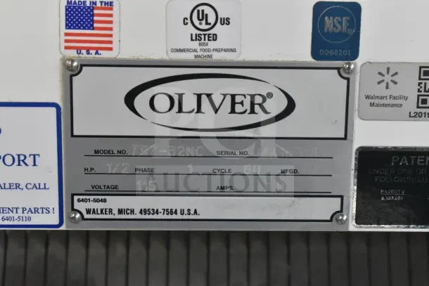 Oliver 797-32NC Commercial Bread Slicer, Pro Guard Artisan Chute, 115V, 1 Phase. U.S. made, NSF certified.