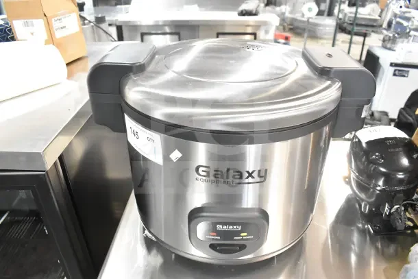 Brand new Galaxy 177GRSC60 rice cooker/warmer, 60 cup capacity, commercial countertop, minor scratches, 120V, 1 phase.