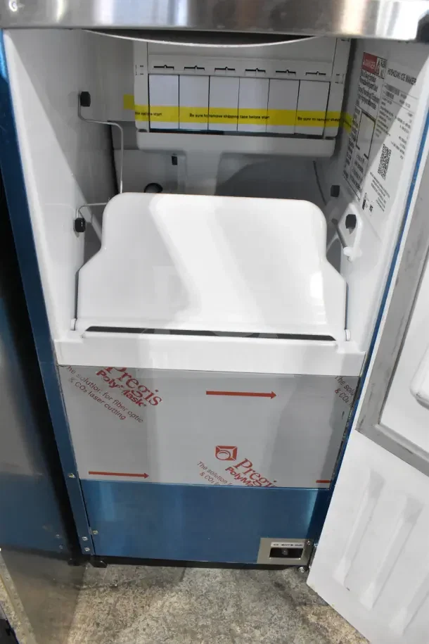 Brand new 2026 Hoshizaki AM-50BAK ice machine, 14 7/8" undercounter, top hat cubes, 27 lb. bin, 54 lb. capacity, 115 volts.