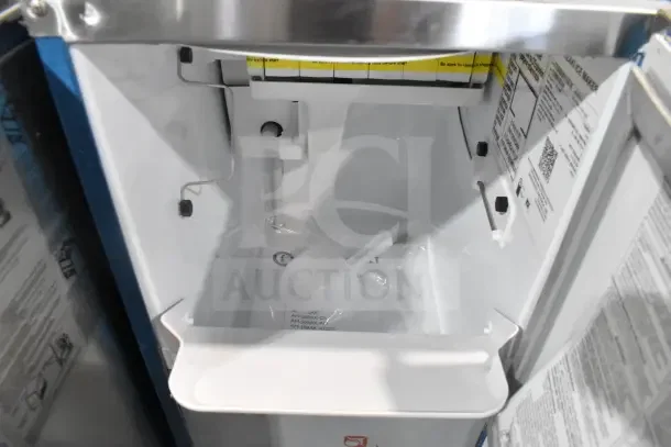 Brand new Hoshizaki AM-50BAK undercounter ice machine, top hat cube maker. Scratch and dent, includes 27 lb. bin.