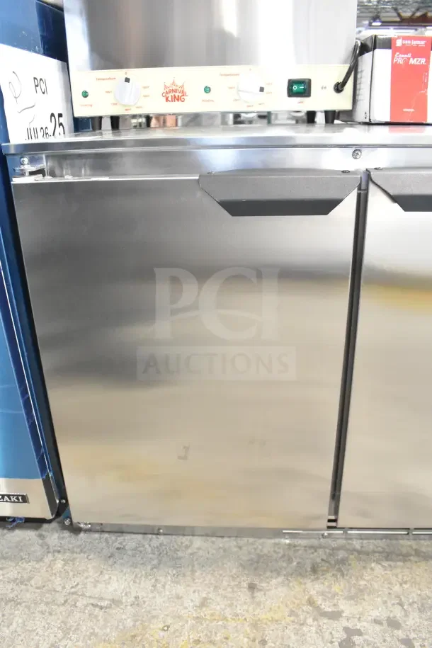 BRAND NEW 2026 Beverage Air UCR34HC undercounter refrigerator, 34" shallow depth, low profile, 115V, with minor scratches.