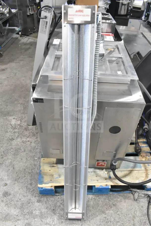 Brand new ServIt 423SW54THA 54" strip warmer, single toggle control, 120V, 1 phase. Scratch and dent condition.