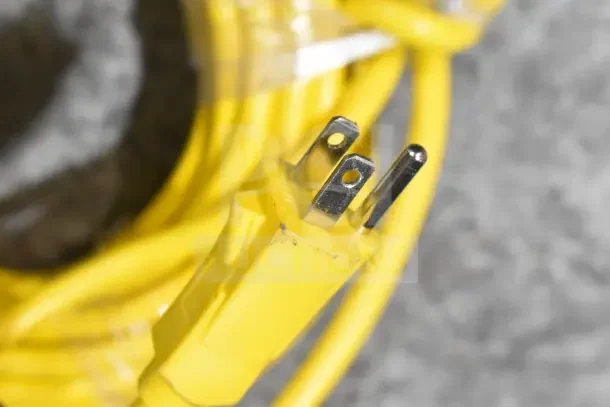 Close-up of a yellow power cord for a Viper SN18WD 18-gallon wet/dry vacuum. Brand new condition.