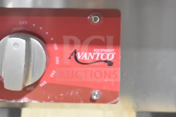 Avantco 177EG60C electric griddle control knob with red panel. Scratch and dent condition. 60", 208V, 1 phase.