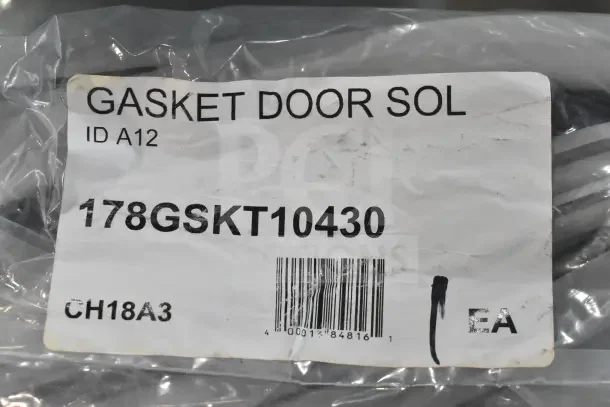 Brand new Avantco 178GSKT10430 solid door gasket, compatible with A-12 refrigerators and freezers; slight package wear.
