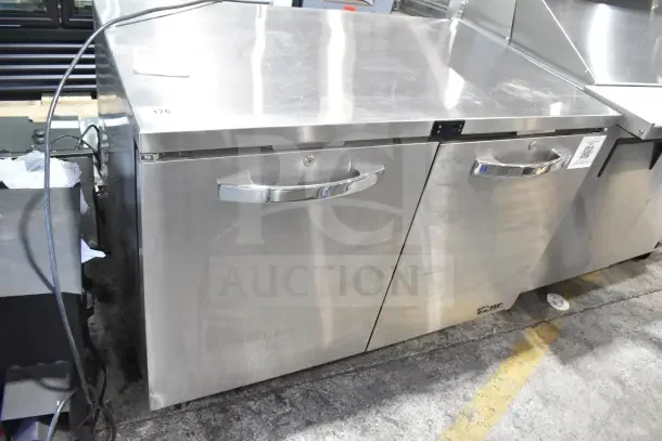 Brand new 2024 True TUC-48-HC commercial undercounter cooler, 2-door, scratch and dent, on casters, 115V, 1 phase.
