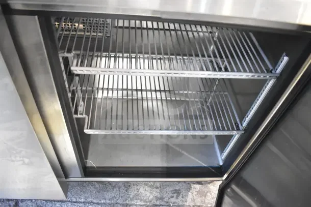Brand new True TUC-48-HC undercounter cooler, 2024 model, 2-door, on casters, 115V, 1 phase, scratch and dent condition.
