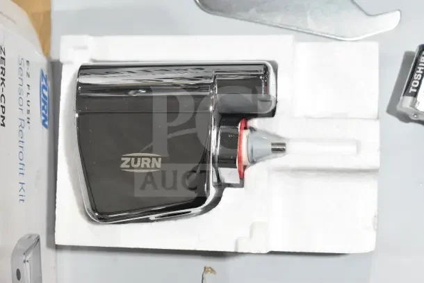 BRAND NEW Zurn Elkay ZERK-CPM AquaSense E-Z Flush Automatic Retrofit Kit, infrared metal, in packaging, possibly scratched.
