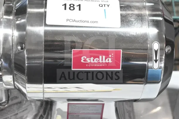 BRAND NEW Estella CG112NB Electric Hard Cheese Grater, 3.3 lb/min, 110V, scratch and dent condition, visible brand label.