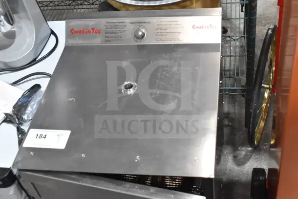 BRAND NEW SmokinTex 400 Electric Smoker, 120 Volts, 1 Phase. Scratch and dent. Model 400. Visible control panel markings.