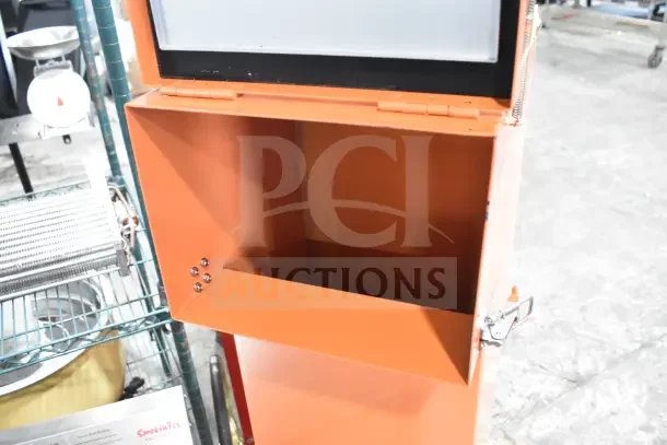 BRAND NEW Fryclone 259OS50 40-50 lb. Fryer Oil Shuttle with minor scratches. Open interior, sturdy orange design.