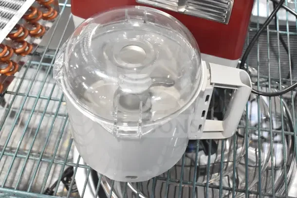 BRAND NEW Robot Coupe R2N food processor, 3 qt gray bowl, 1 hp, 120V, includes continuous feed & 2 discs, minor scratches.